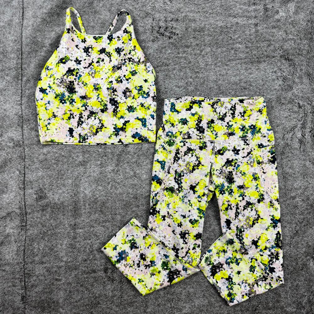 Old Navy Activewear Set Women's Small/Medium Yellow Floral